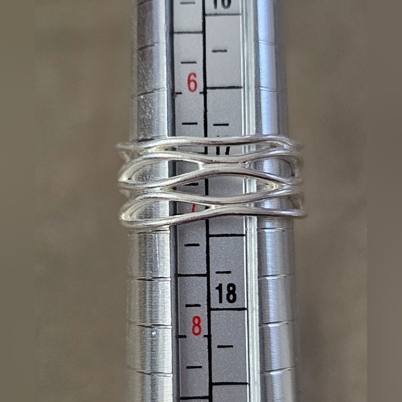 Sterling Silver Woman's Unique Wired Fashion Ring Simple 925 sz7 - Picture 2 of 4